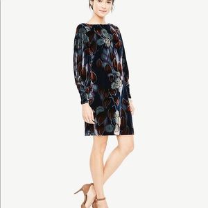 Ann Taylor Puff Sleeve Velvet Dress